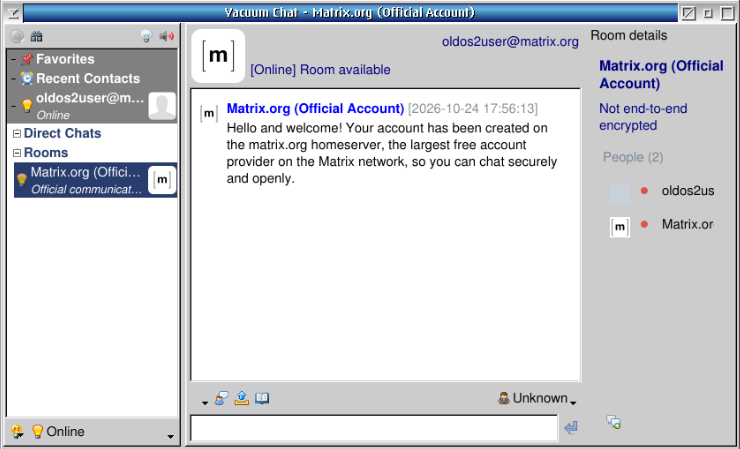 Matrix chat client called "vacuum"